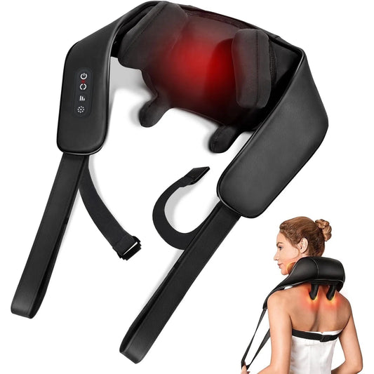 Neck Massager with Heat, Cordless Shoulder Massager, 4D Deep Kneading Shiatsu Shoulder and Neck Massage, Gift for Mother'S Day and Father'S Day - Velinare