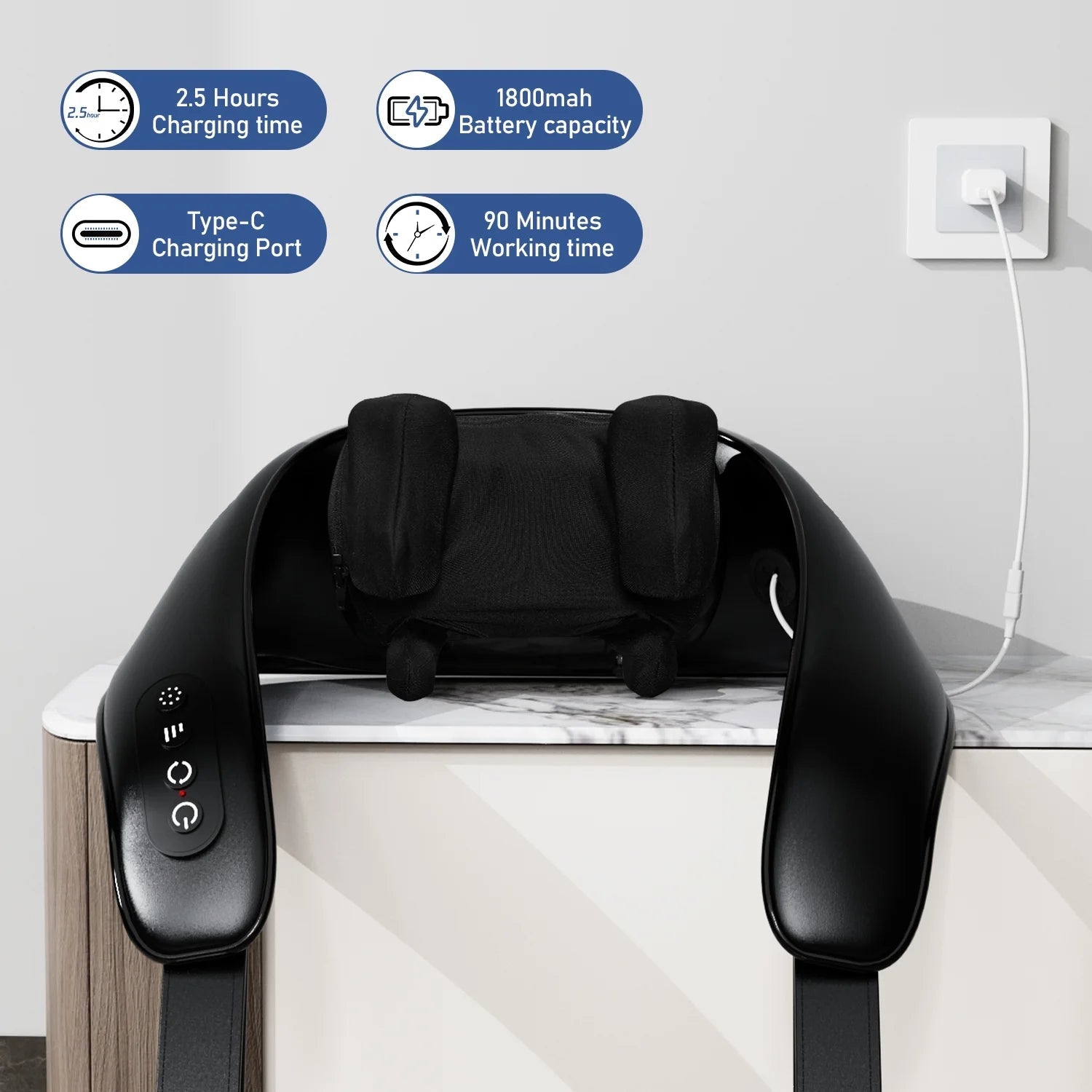 Neck Massager with Heat, Cordless Shoulder Massager, 4D Deep Kneading Shiatsu Shoulder and Neck Massage, Gift for Mother'S Day and Father'S Day - Velinare