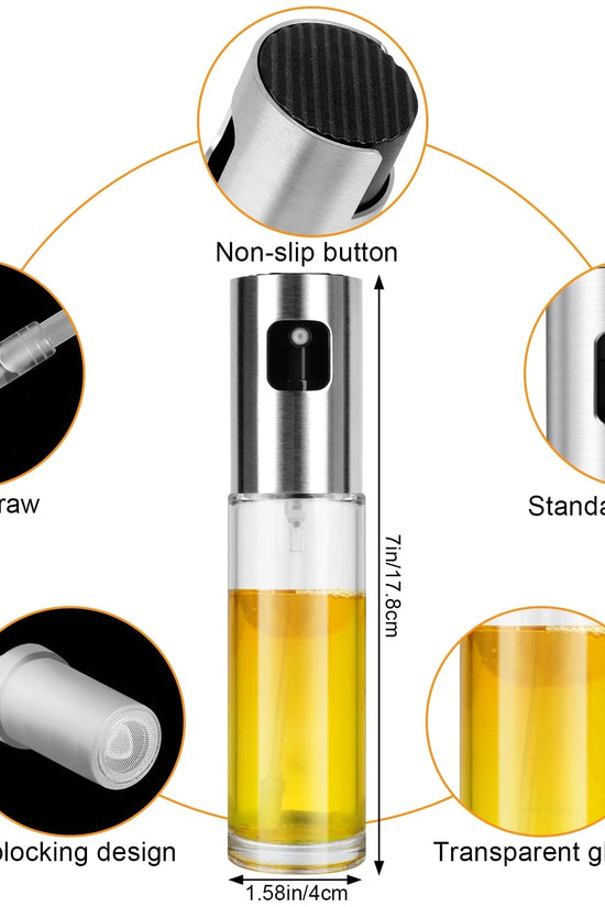 Oil Sprayer for Cooking, 100Ml Olive Oil Sprayer, Glassoil Sprayer - With Baking Brush, Bottle Brush and Oil Funnel, Oil Spray Bottle for Salad,Bbq, Kitchen Baking, Roasting - Velinare