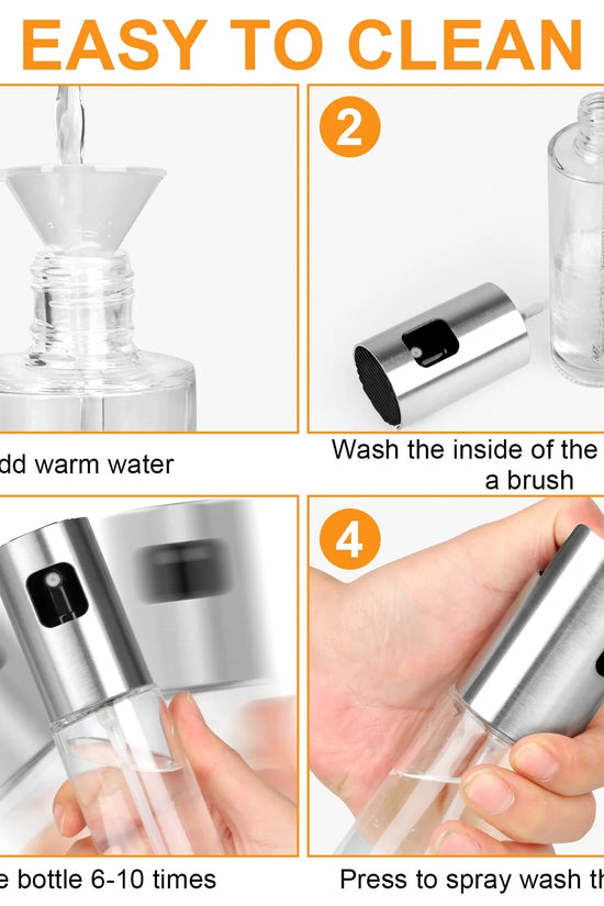 Oil Sprayer for Cooking, 100Ml Olive Oil Sprayer, Glassoil Sprayer - With Baking Brush, Bottle Brush and Oil Funnel, Oil Spray Bottle for Salad,Bbq, Kitchen Baking, Roasting - Velinare