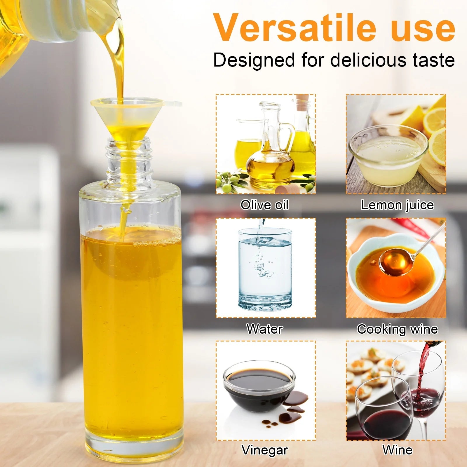 Oil Sprayer for Cooking, 100Ml Olive Oil Sprayer, Glassoil Sprayer - With Baking Brush, Bottle Brush and Oil Funnel, Oil Spray Bottle for Salad,Bbq, Kitchen Baking, Roasting - Velinare