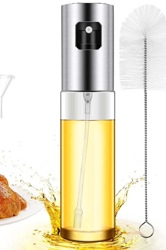 Oil Sprayer for Cooking, 100Ml Olive Oil Sprayer, Glassoil Sprayer - With Baking Brush, Bottle Brush and Oil Funnel, Oil Spray Bottle for Salad,Bbq, Kitchen Baking, Roasting - Velinare