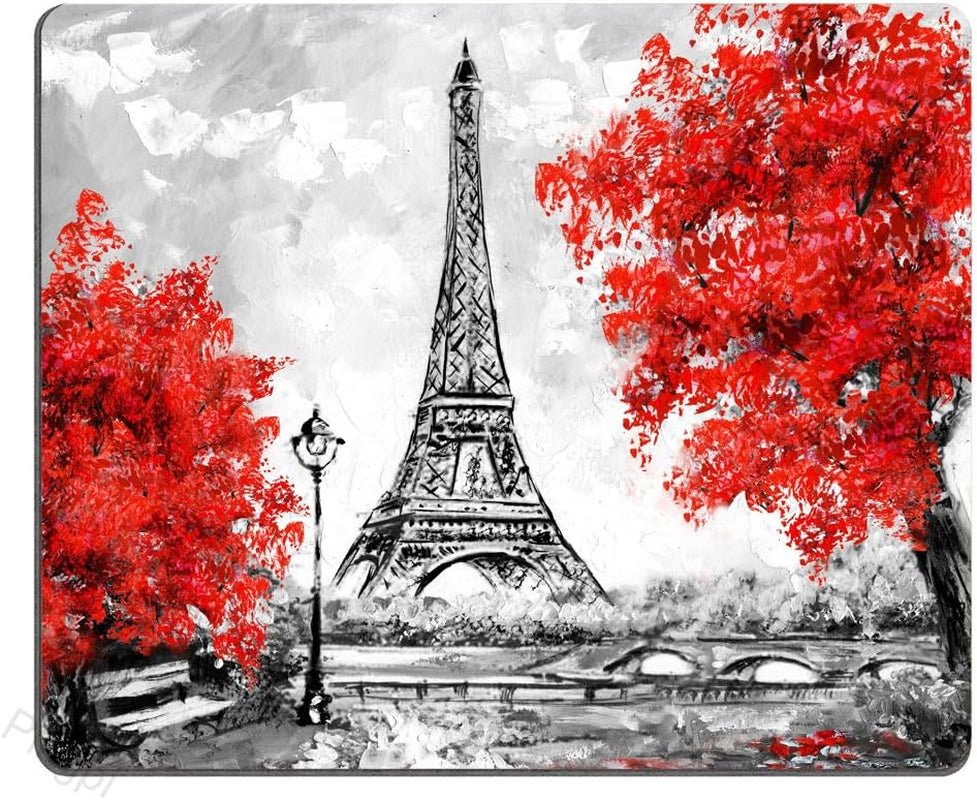 Paris Mouse Pad Custom Design,European City Landscape Mouse Pad Gaming Mousepad Nonslip Rubber Backing 9.5 X 7.9 Inch (240Mmx200Mmx3Mm) - Velinare