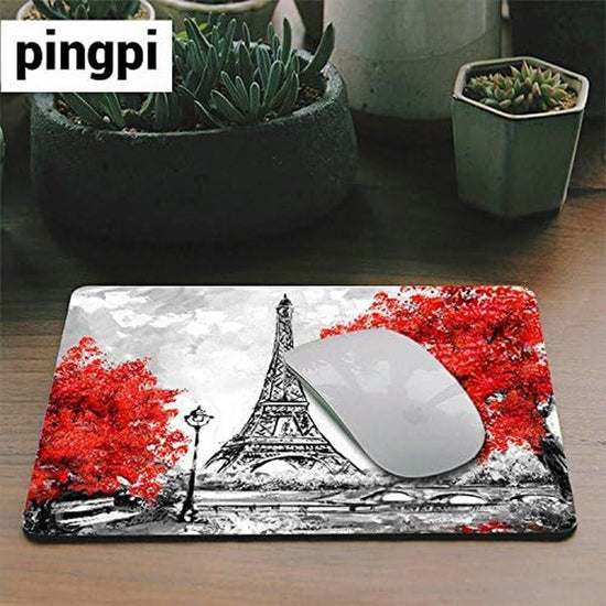Paris Mouse Pad Custom Design,European City Landscape Mouse Pad Gaming Mousepad Nonslip Rubber Backing 9.5 X 7.9 Inch (240Mmx200Mmx3Mm) - Velinare