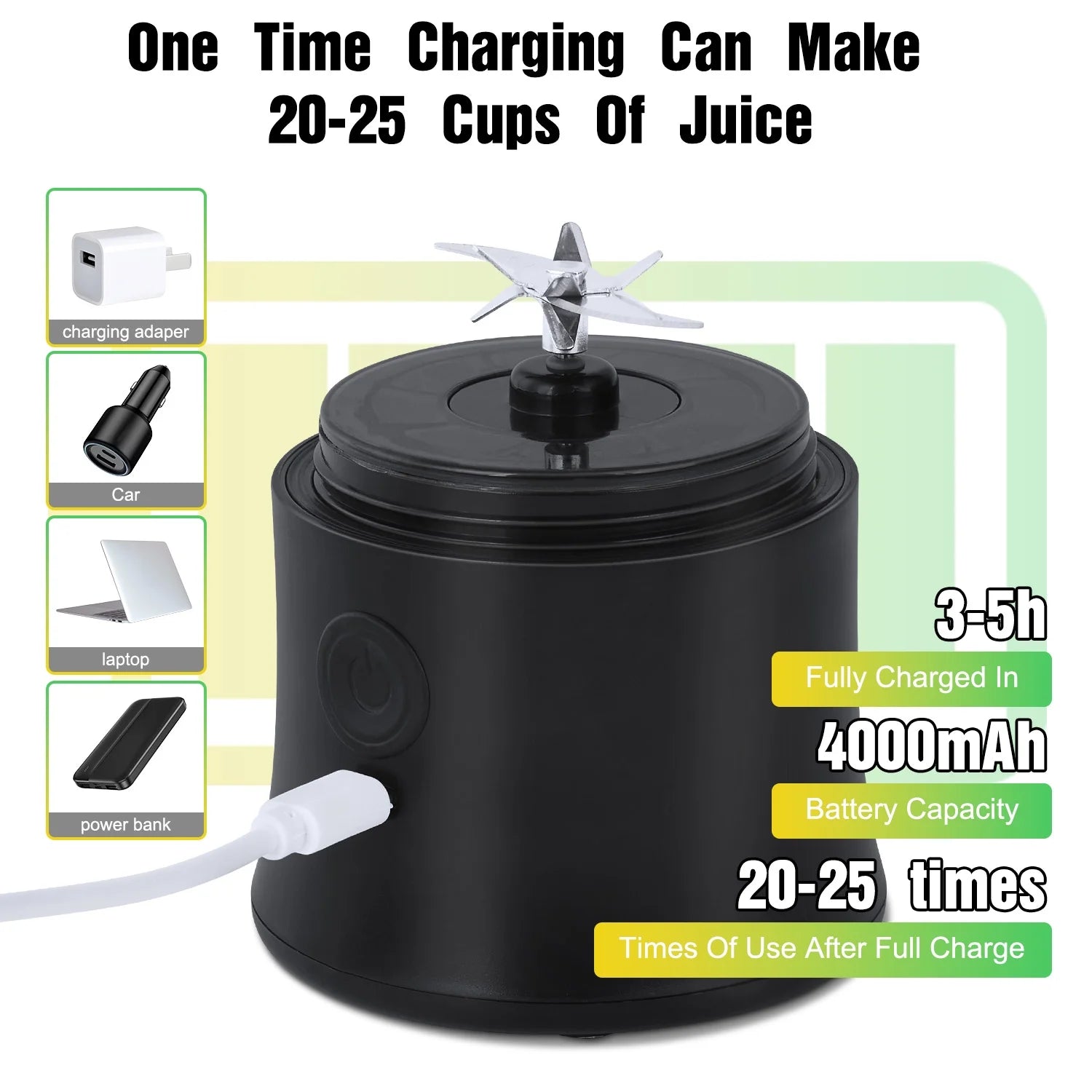 Portable Blender for Shakes and Smoothies, Personal Blender for Shakes with 21 Oz Travel Cup, Mini Personal Size Blender with 10 Blades and USB Rechargeable for Gym, Home and Outdoors, Black - Velinare