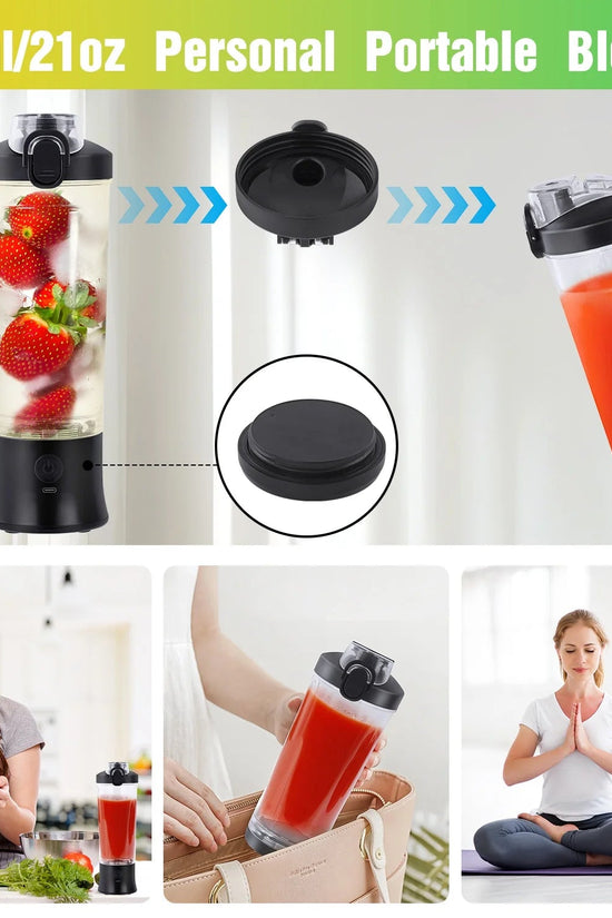 Portable Blender for Shakes and Smoothies, Personal Blender for Shakes with 21 Oz Travel Cup, Mini Personal Size Blender with 10 Blades and USB Rechargeable for Gym, Home and Outdoors, Black - Velinare