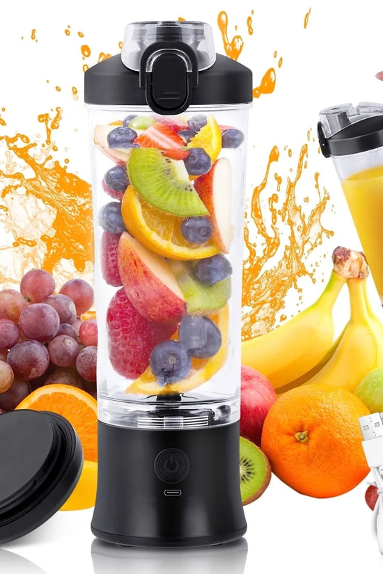 Portable Blender for Shakes and Smoothies, Personal Blender for Shakes with 21 Oz Travel Cup, Mini Personal Size Blender with 10 Blades and USB Rechargeable for Gym, Home and Outdoors, Black - Velinare