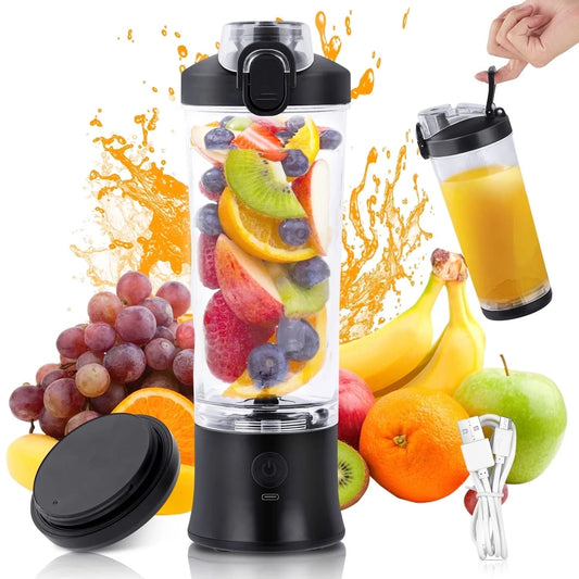 Portable Blender for Shakes and Smoothies, Personal Blender for Shakes with 21 Oz Travel Cup, Mini Personal Size Blender with 10 Blades and USB Rechargeable for Gym, Home and Outdoors, Black - Velinare
