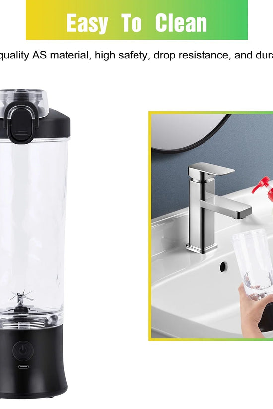 Portable Blender for Shakes and Smoothies, Personal Blender for Shakes with 21 Oz Travel Cup, Mini Personal Size Blender with 10 Blades and USB Rechargeable for Gym, Home and Outdoors, Black - Velinare