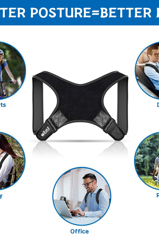 Posture Corrector Brace for Women Men,Back Brace for Posture for Women and Men with Adjustable Shoulder Braces and Cushion Pads,Corrects Hunching&Bad Posture&Shoulder Neck Pain - Velinare