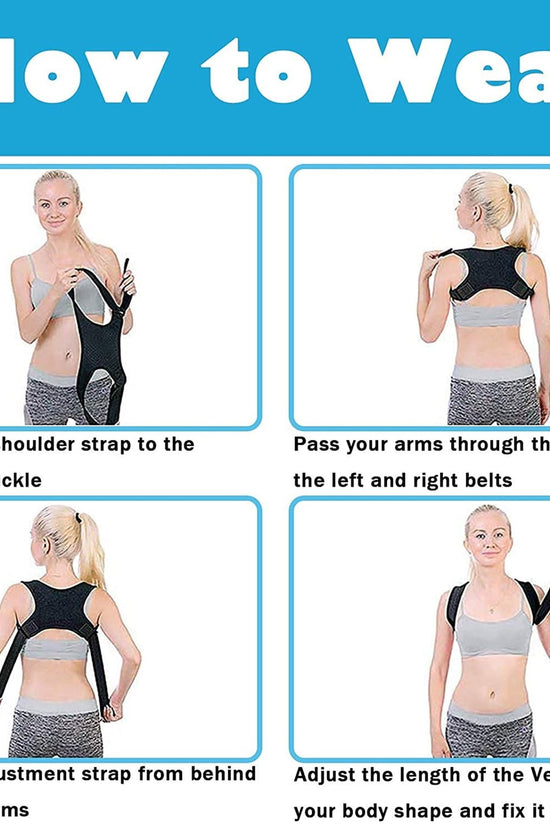 Posture Corrector Brace for Women Men,Back Brace for Posture for Women and Men with Adjustable Shoulder Braces and Cushion Pads,Corrects Hunching&Bad Posture&Shoulder Neck Pain - Velinare