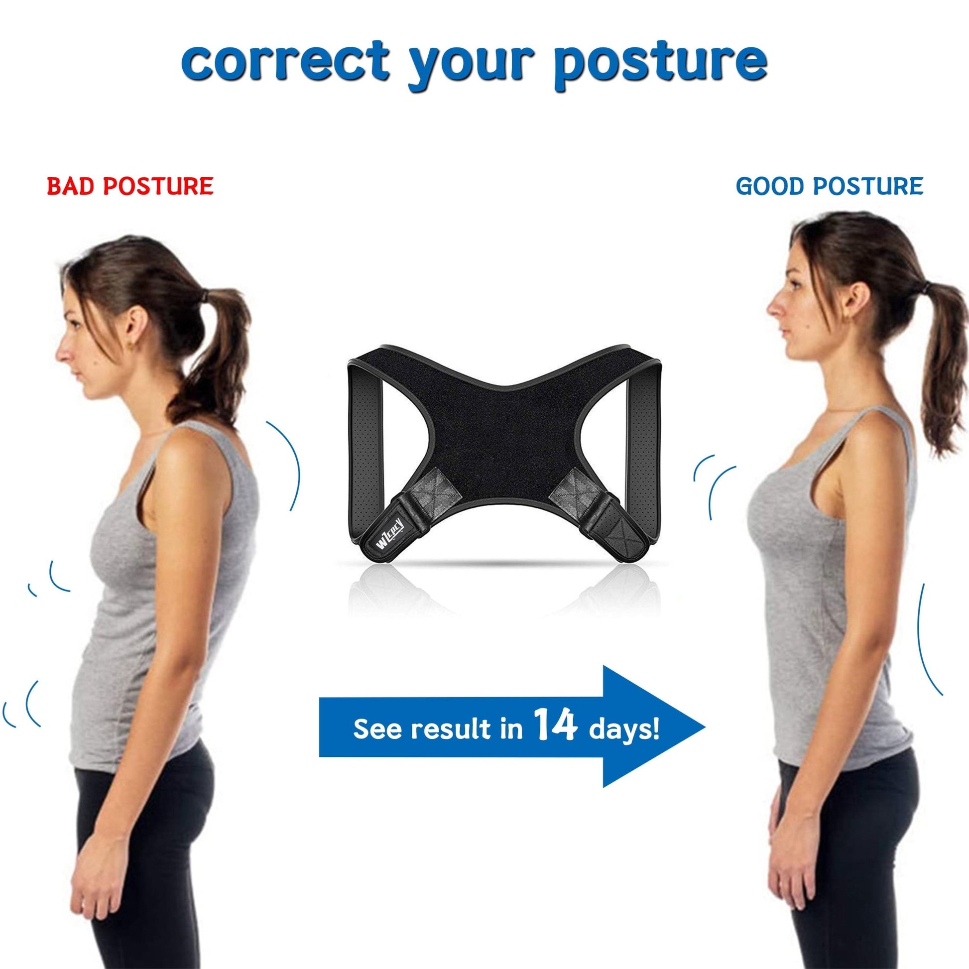 Posture Corrector Brace for Women Men,Back Brace for Posture for Women and Men with Adjustable Shoulder Braces and Cushion Pads,Corrects Hunching&Bad Posture&Shoulder Neck Pain - Velinare