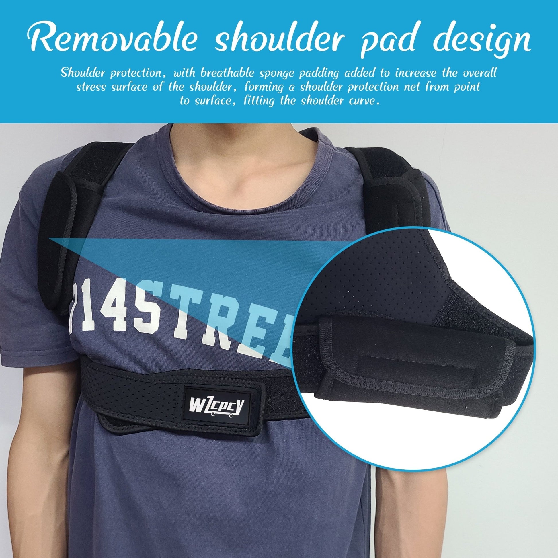 Posture Corrector Brace for Women Men,Back Brace for Posture for Women and Men with Adjustable Shoulder Braces and Cushion Pads,Corrects Hunching&Bad Posture&Shoulder Neck Pain - Velinare