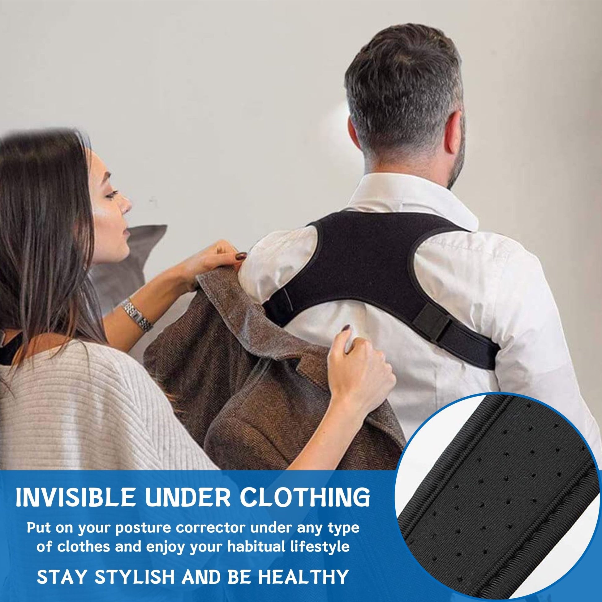 Posture Corrector Brace for Women Men,Back Brace for Posture for Women and Men with Adjustable Shoulder Braces and Cushion Pads,Corrects Hunching&Bad Posture&Shoulder Neck Pain - Velinare