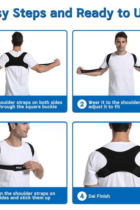 Posture Corrector Brace for Women Men,Back Brace for Posture for Women and Men with Adjustable Shoulder Braces and Cushion Pads,Corrects Hunching&Bad Posture&Shoulder Neck Pain - Velinare