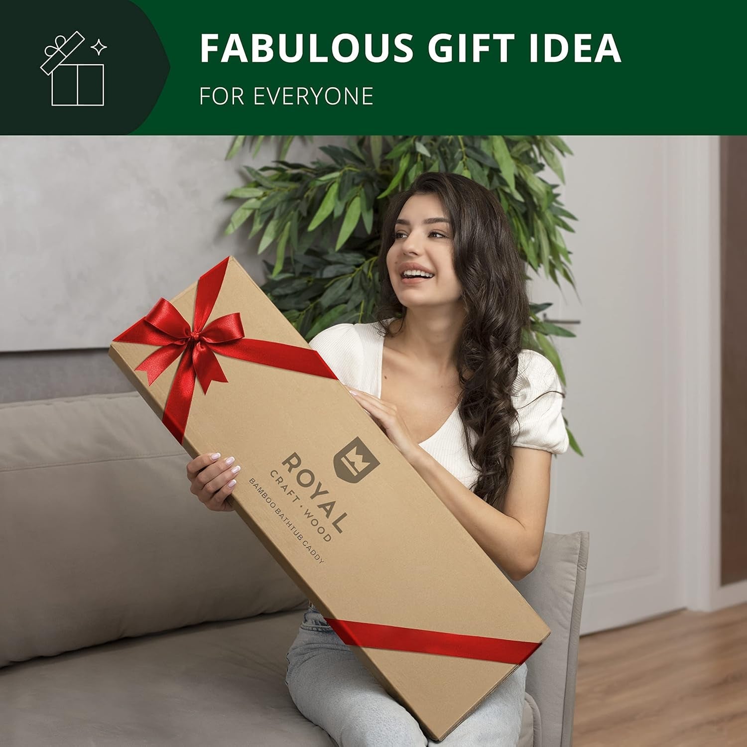 Premium Foldable Bathtub Tray - Wood Bath Tray for Tub, Bamboo Shelf, Expandable Bath Table Trays, Bathtub & Bathroom Accessories for New Home & Mothers Day & Birthday Gifts for Mom - Velinare