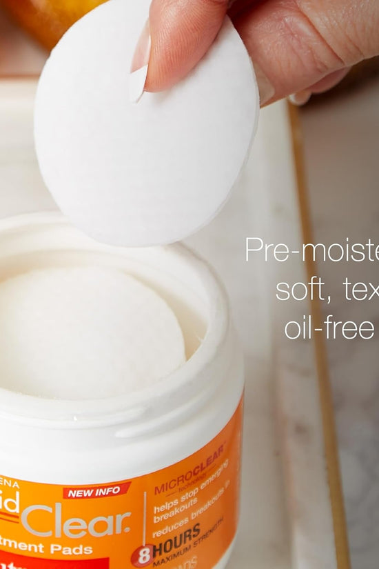 Rapid Clear Maximum Strength Acne Face Pads, for Acne Prone Skin, Salicylic Acid Treatment to Help Fight Breakouts, Oil - Free Facial Cleansing Pads with 2% Salicylic Acid Treatment, 60 Count - Velinare