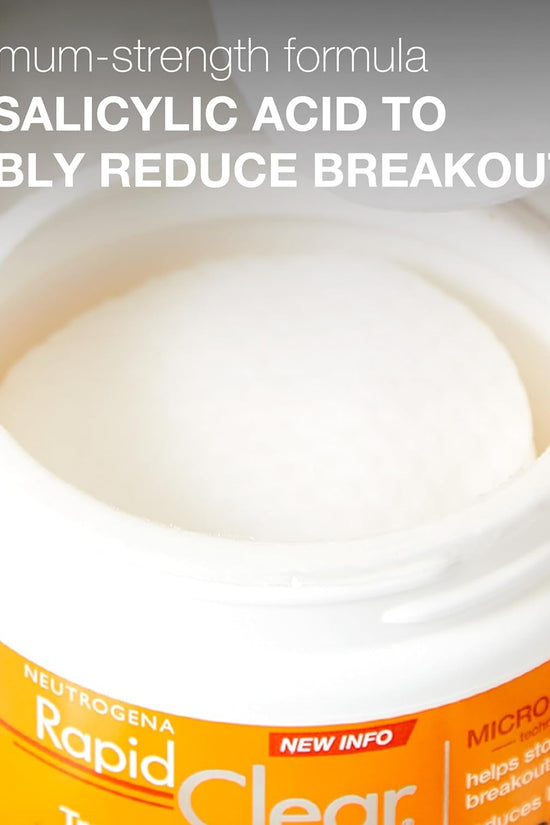 Rapid Clear Maximum Strength Acne Face Pads, for Acne Prone Skin, Salicylic Acid Treatment to Help Fight Breakouts, Oil - Free Facial Cleansing Pads with 2% Salicylic Acid Treatment, 60 Count - Velinare