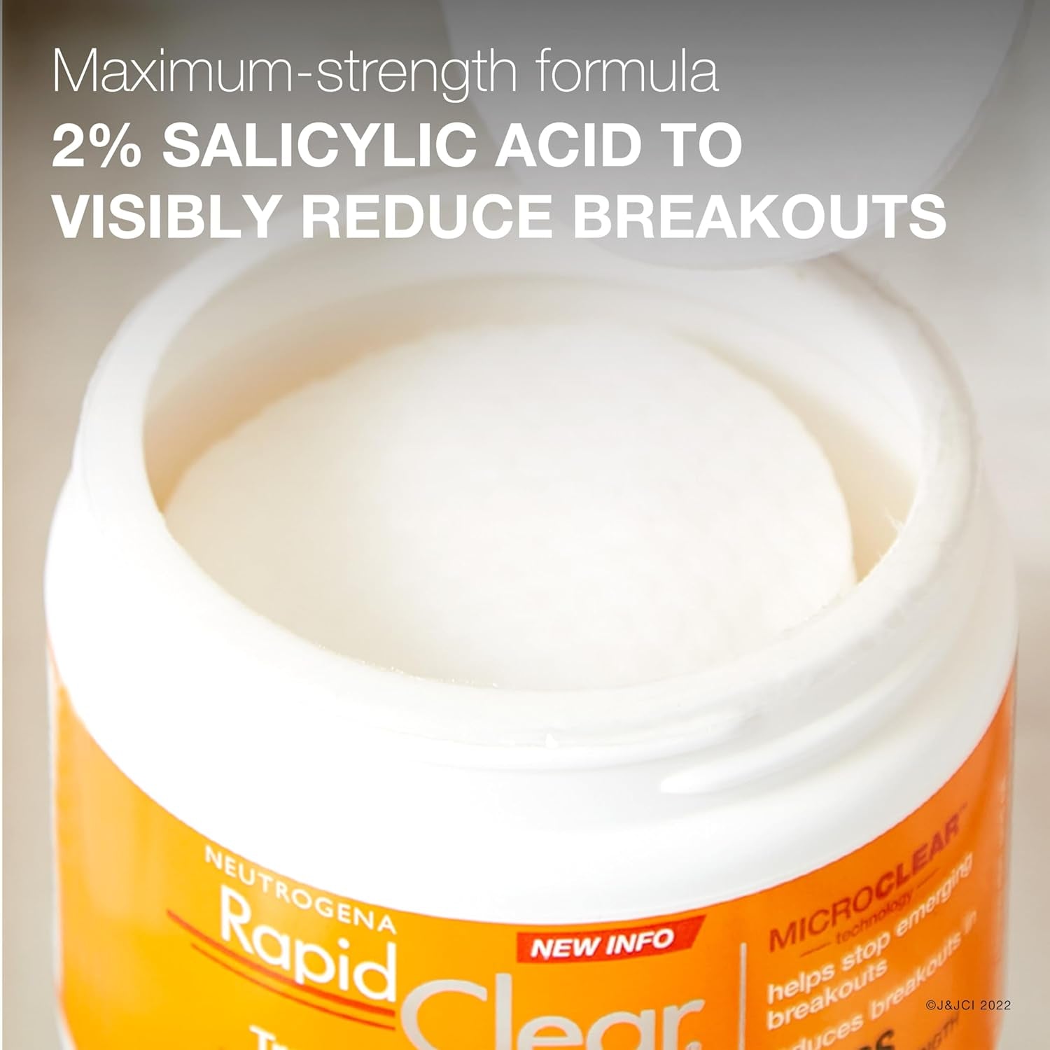 Rapid Clear Maximum Strength Acne Face Pads, for Acne Prone Skin, Salicylic Acid Treatment to Help Fight Breakouts, Oil - Free Facial Cleansing Pads with 2% Salicylic Acid Treatment, 60 Count - Velinare