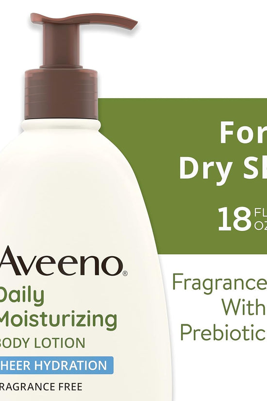 Sheer Hydration Daily Moisturizing Fragrance - Free Lotion with Nourishing Prebiotic Oat, Fast - Absorbing Body Moisturizer for Dry Skin with Lightweight, Breathable Feel, 18 Fl. Oz - Velinare