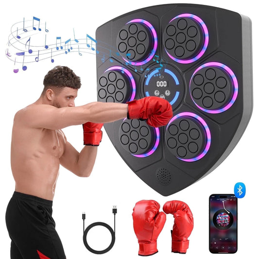 Smart Bluetooth Punching Bag, LED Guide, 9 - Speed, Wall - Mounted, Boxing & Fitness - Velinare