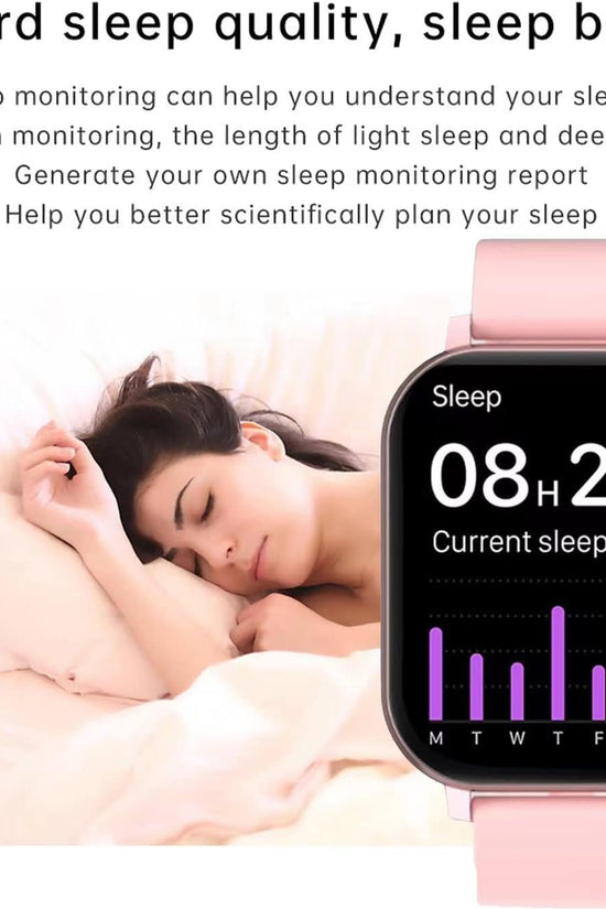 Smart Fitness Tracker Watch for Android/Ios - IP68, Heart Rate/Blood Oxygen/Sleep Monitoring, 8 Sports Modes, Breath Training, Weather Updates - 1.69 - Inch Display for Men and Women (Rose Gold) - Velinare