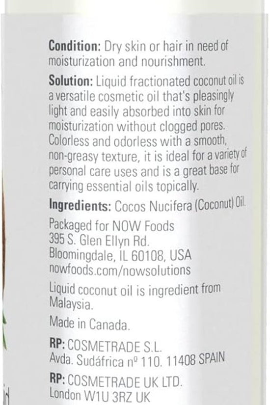 Solutions, Liquid Coconut Oil, Light and Nourishing, Promotes Healthy - Looking Skin and Hair, 4 - Ounce - Velinare