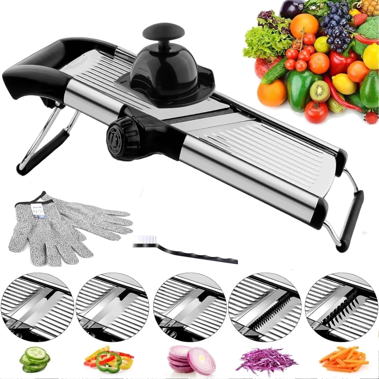 Stainelss Steel Mandoline Slicer Vegetable Chopper Potato Slicer - Velinare