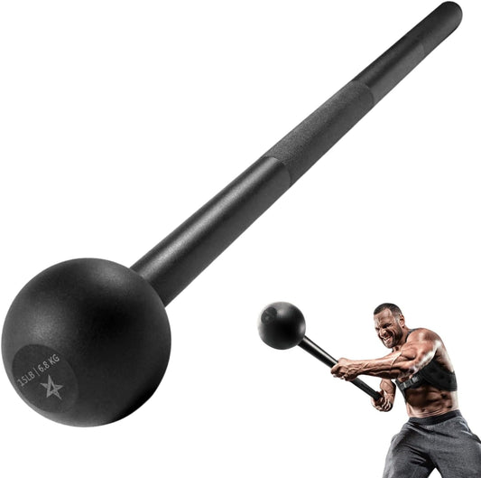 Steel Mace Bell for Strength Training - Support Full Body, Muscles, Shoulder, Grips & Forearms Workouts to Rehabilitation, Stretching 5, 7, 10, 15, 20, 25, 30Lb for Woman & Man - Velinare