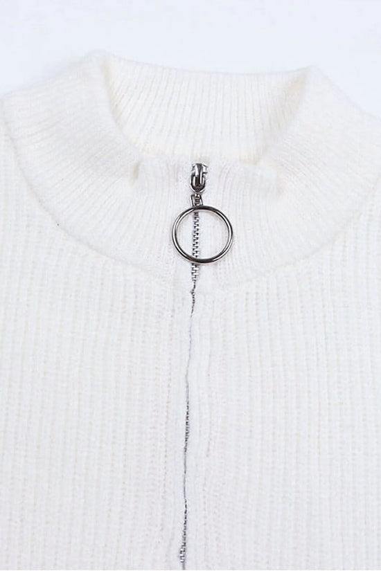 Sweaters for Women Quarter Zip Striped Sweaters Knitted Warm Pullover Sweaters - Velinare