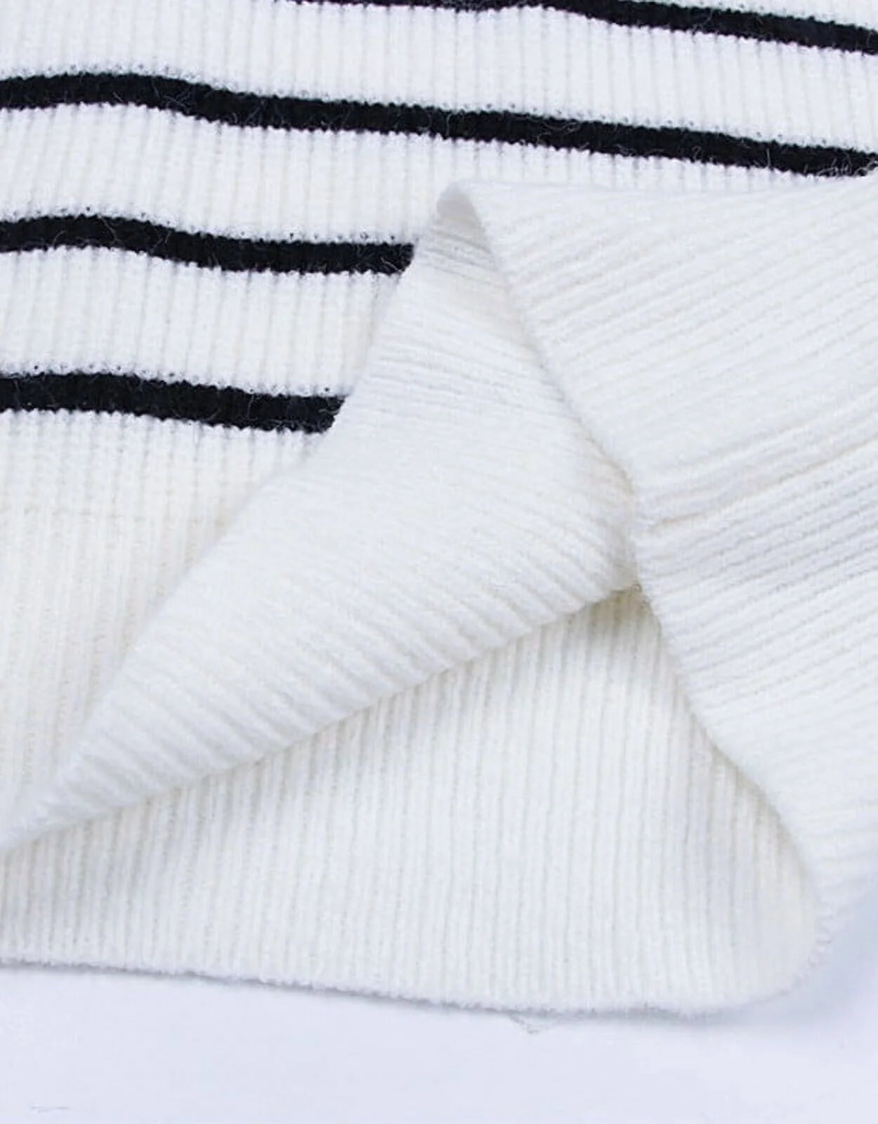 Sweaters for Women Quarter Zip Striped Sweaters Knitted Warm Pullover Sweaters - Velinare