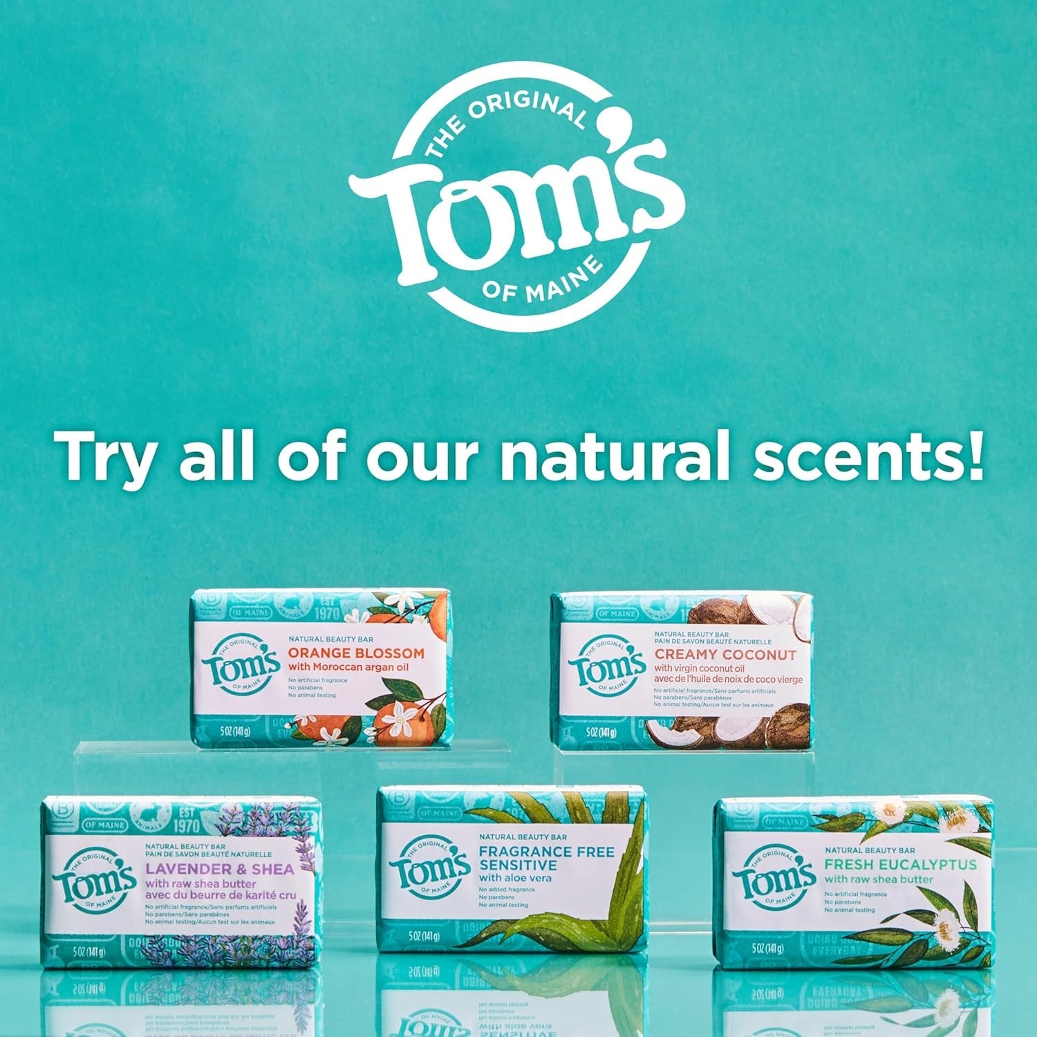 Tom’S of Maine Natural Beauty Bar Soap for Women and Men, Fragrance Free, Sensitive Skin, 5 Oz Bar (Pack of 6) - Velinare