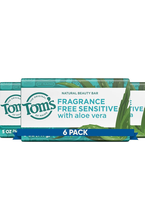 Tom’S of Maine Natural Beauty Bar Soap for Women and Men, Fragrance Free, Sensitive Skin, 5 Oz Bar (Pack of 6) - Velinare