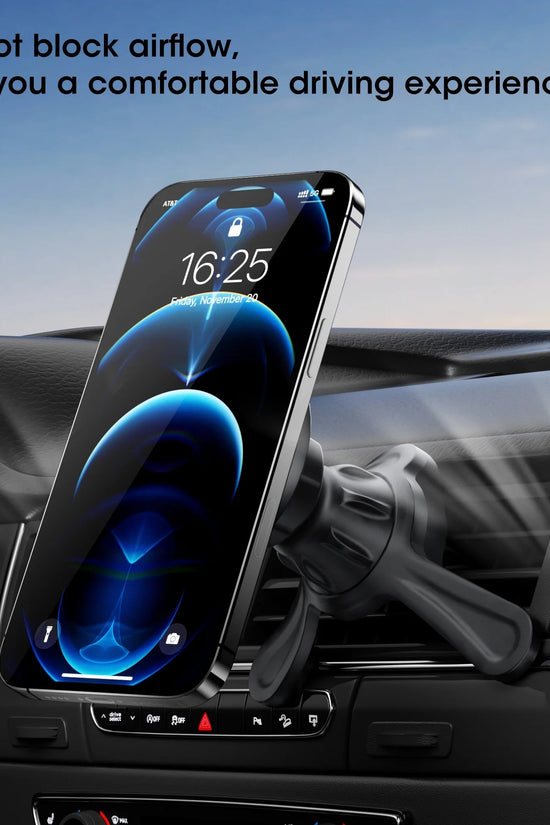 Universal Magnetic Phone Mount with Magnetic Disc, 360° Rotation, Air Vent Holder, Super Strong Magnet, Black - Velinare