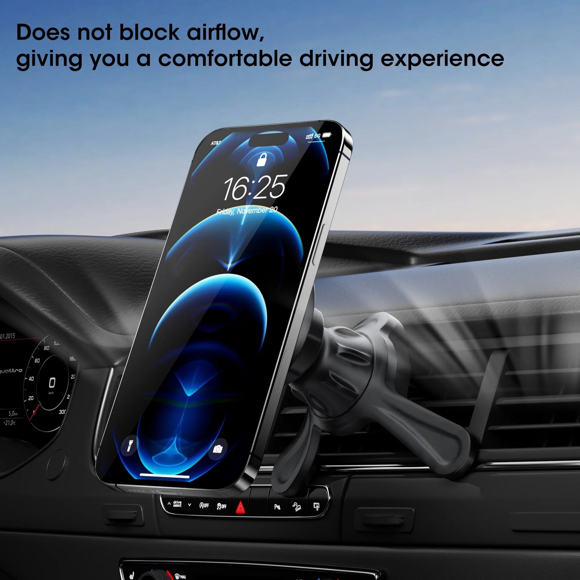 Universal Magnetic Phone Mount with Magnetic Disc, 360° Rotation, Air Vent Holder, Super Strong Magnet, Black - Velinare