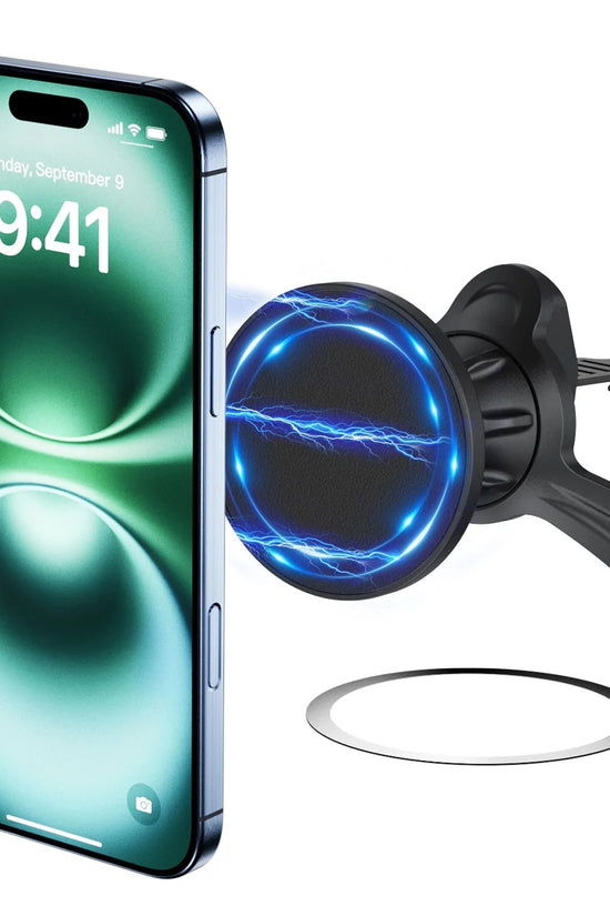 Universal Magnetic Phone Mount with Magnetic Disc, 360° Rotation, Air Vent Holder, Super Strong Magnet, Black - Velinare