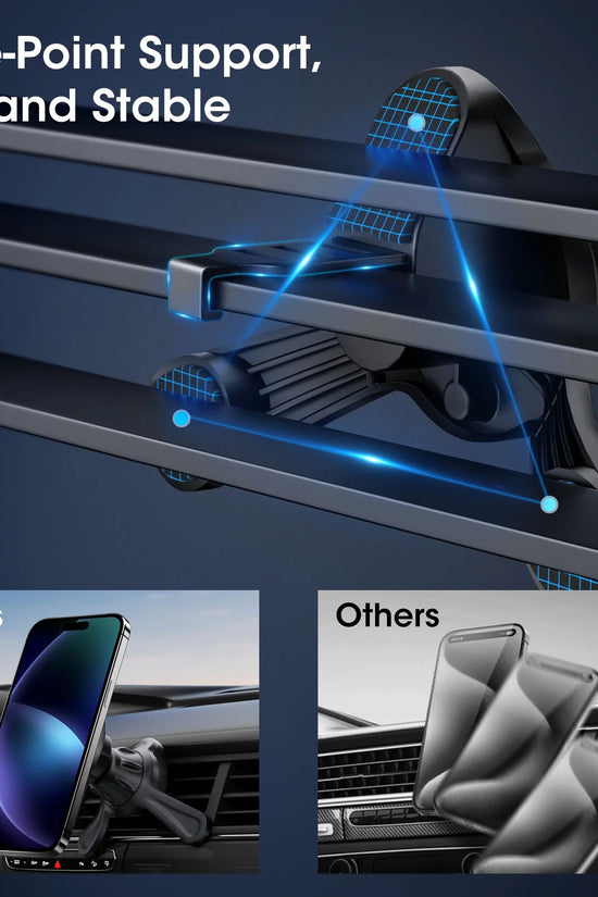 Universal Magnetic Phone Mount with Magnetic Disc, 360° Rotation, Air Vent Holder, Super Strong Magnet, Black - Velinare