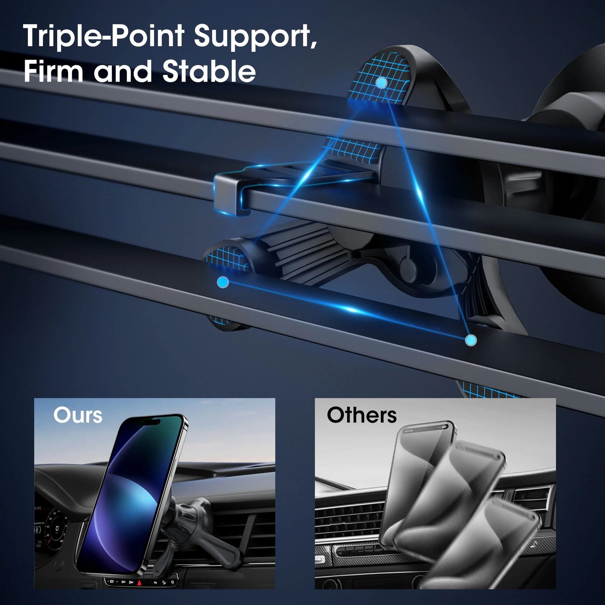 Universal Magnetic Phone Mount with Magnetic Disc, 360° Rotation, Air Vent Holder, Super Strong Magnet, Black - Velinare