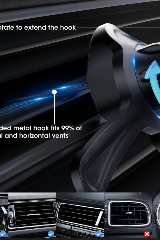 Universal Magnetic Phone Mount with Magnetic Disc, 360° Rotation, Air Vent Holder, Super Strong Magnet, Black - Velinare