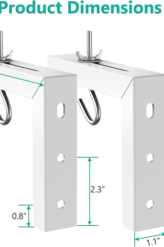 Universal Projector Screen Ceiling Mount, Wall Hanging Mount L - Brackets, 6 Inch Adjustable Extension with Hook Kit, Perfect Projector Screen Placement Hold up to 66 Lbs (PSM001 - W), White - Velinare