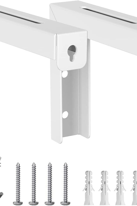 Universal Projector Screen Ceiling Mount, Wall Hanging Mount L - Brackets, 6 Inch Adjustable Extension with Hook Kit, Perfect Projector Screen Placement Hold up to 66 Lbs (PSM001 - W), White - Velinare